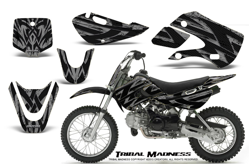 Kawasaki KLX110 KX65 Graphics Kit Tribal Madness Silver